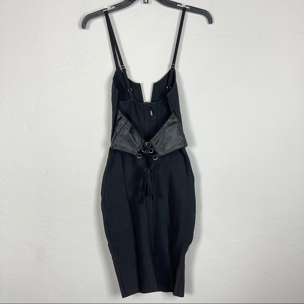 Few Moda Dress Cocktail Bandage‎ Corset Cinched Bodycon Solid Black